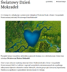 Zaproszenie na Światowy Dzień Mokradeł 2021