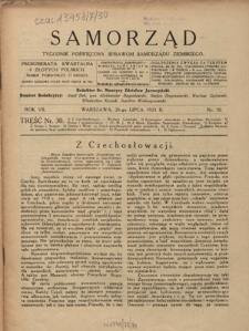 Samorząd : tygodnik poświęcowny sprawom samorządu ziemskiego. R. 7, nr 30 (26 lipca 1925)