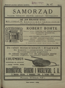 Samorząd : tygodnik poświęcony sprawom samorządu terytorialnego. R. 10, nr 47 (18 listopada 1928)