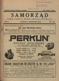 Samorząd : tygodnik poświęcony sprawom samorządu terytorialnego. R. 11, nr 29 (21 lipca 1929)