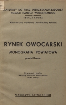 Monografia produkcji sadowniczej i handlu owocarskiego na obszarze powiatu krośnieńskiego