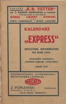 Kalendarz "Express" : notatnik, informator na Rok 1939