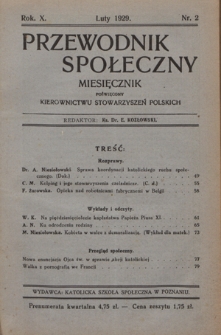 Przewodnik Społeczny : miesięcznik poświęcony kierownictwu stowarzyszeń polskich. R. 10 (1929), nr 2