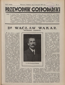 Przewodnik Gospodarski : organ Centralnego Towarzystwa Organizacyj i Kółek Rolniczych R. 1 [23], nr 4 (3 listopada 1929)