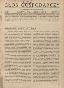 Głos Gospodarczy. R 1, z. 6 (1 czerwca 1938)