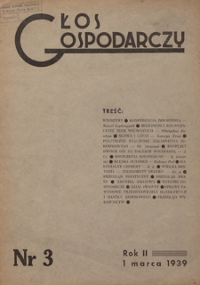 Głos Gospodarczy. R 2, nr 3 (1 marca 1939)