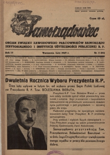 Samorządowiec : organ Związku Zawodowego Pracowników Samorządu Terytorialnego i Instytucji Użyteczności Publicznej R. P. R. 4, nr 2 [34] (luty 1949)