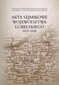 Akta sejmikowe województwa lubelskiego : 1633-1668