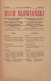 Ruch Słowiański : miesięcznik poświęcony życiu i kulturze Słowian. R. 2, nr 5 (maj 1929)