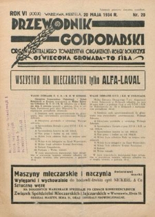 Przewodnik Gospodarski : organ Centralnego Towarzystwa Organizacyj i Kółek Rolniczych R. 6 [29] nr 20 (20 maja 1934)