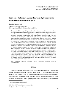 Społeczno-kulturowe uwarunkowania stylów żywienia w kontekście analiz wizualnych