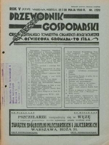 Przewodnik Gospodarski : organ Centralnego Towarzystwa Organizacyj i Kółek Rolniczych R. 5 [27], nr 21/22 (21/28 maja 1933)