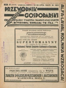 Przewodnik Gospodarski : organ Centralnego Towarzystwa Organizacyj i Kółek Rolniczych R. 5 [27], nr 30/31 (23/30 lipca 1933)