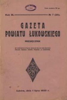 Gazeta Powiatu Łukowskiego / [redaktor odpowiedzialny Józef Pypeć]. R. 3, No 7=25 (lipiec 1930)