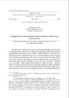 Uzasadnienie i istota przedawnienia karalności. Kilka uwag teoretycznych