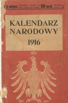Kalendarz Narodowy na Rok 1916