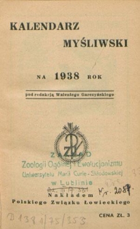 Kalendarz Myśliwski na 1938 Rok