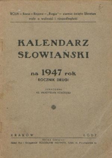 Kalendarz Słowiański na 1947 Rok