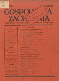 Gospodarka Zachodnia : miesięcznik gospodarczy Wielkopolski i Pomorza. R. 2, nr 14 (1 grudnia 1937)