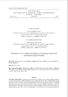 Readiness to use artificial intelligence technology among HR and payroll staff in Poland