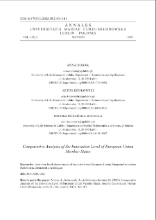 Comparative analysis of the innovation level of European Union member states