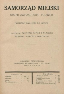 Samorząd Miejski : organ Związku Miast Polskich T. 10 z. 10 (1930)