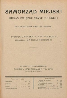 Samorząd Miejski : organ Związku Miast Polskich T. 10 z. 13 (1930)