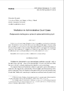 Mediation in administrative court cases