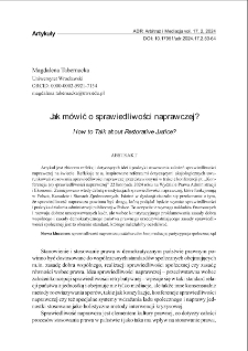 Jak mówić o sprawiedliwości naprawczej?