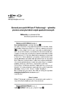 Generał porucznik William P. Yarborough &ndash; sylwetka pioniera amerykańskich wojsk spadochronowych