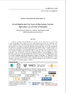 Social reality and the tasks of the Roman farmer. Agriculture as a frame of morality