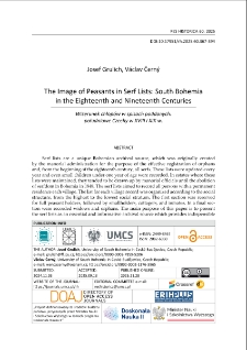 The Image of peasants in serf lists: south Bohemiain the Eighteenth and Nineteenth Centuries