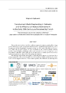 Transhumant Vlach shepherding in Dalmatia and its influence on natural environment in the early 19th Century as perceived by French