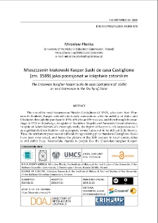 Mieszczanin krakowski Kasper Suski de casa Castiglione (zm. 1589) jako posesjonat w księstwie zatorskim