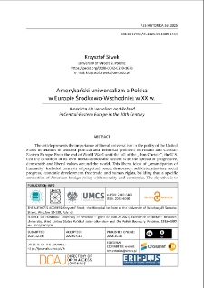 Amerykański uniwersalizm a Polska w Europie Środkowo-Wschodniej w XX w.