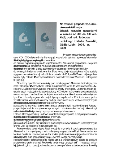Na ratunek gospodarce. Odbudowa,stabilizacja i kreowanieścieżek rozwoju gospodarkiw okresie od XIX do XXI wieku,t. 1-2, pod red. Tadeusza Janickiego i Marka Zawadki, Opole - Lubin 2024, ss. 232 i 399