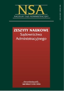 Zeszyty Naukowe Sądownictwa Administracyjnego. R. 21, nr 5=122 (2025)