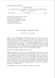 &bdquo;Lex Deweloper&rdquo; a ład przestrzenny