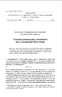 Counting holomorphic connections with a prescribed Ricci tensor
