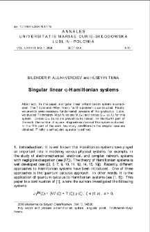 Singular linear q - Hamiltonian systems