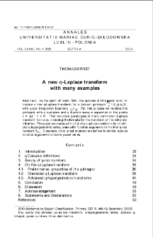 A new q - Laplace transform with many examples