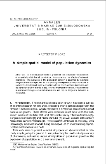A simple spatial model of population dynamics