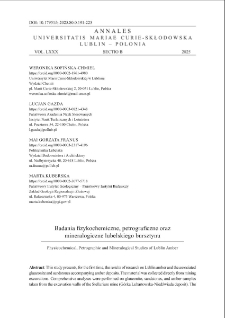 Badania fizykochemiczne, petrograficzne oraz mineralogiczne lubelskiego bursztynu