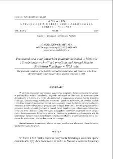 Przestrzeń oraz stan folwark&oacute;w podominikańskich w Mętowiei Trześniowie w chwili ich przejścia pod Zarząd Skarbu Kr&oacute;lestwa Polskiego w 1865 roku