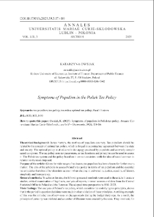 Symptoms of populism in the polish tax policy