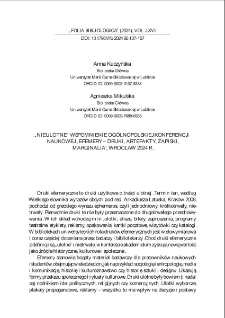 &bdquo;Nieulotne wspomnienie og&oacute;lnopolskiej konferencji naukowej &bdquo;Efemerydy &ndash; druki, artefackty, zapiski, marginalia&rdquo;, Wrocław 2024 r.