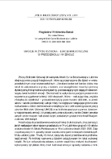 Emocje w życiu dziecka - lekcje biblioteczne w przedszkolu i szkole
