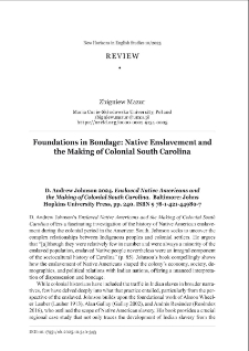 Foundations in bondage: native enslavement and the making of colonial South Carolina