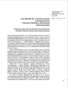 Una d&eacute;cada de la revista Anuario Latinoamericano&ndash; ciencias pol&iacute;ticas y relaciones internacionales