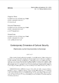 Contemporary dimension of cultural security